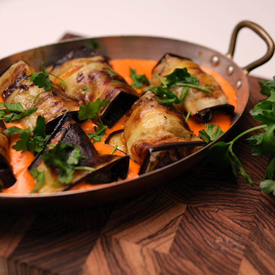Eggplant in Roasted Red Pepper Sauce