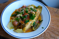 Rolled Cabbage with Hot Dogs and Tomatoes