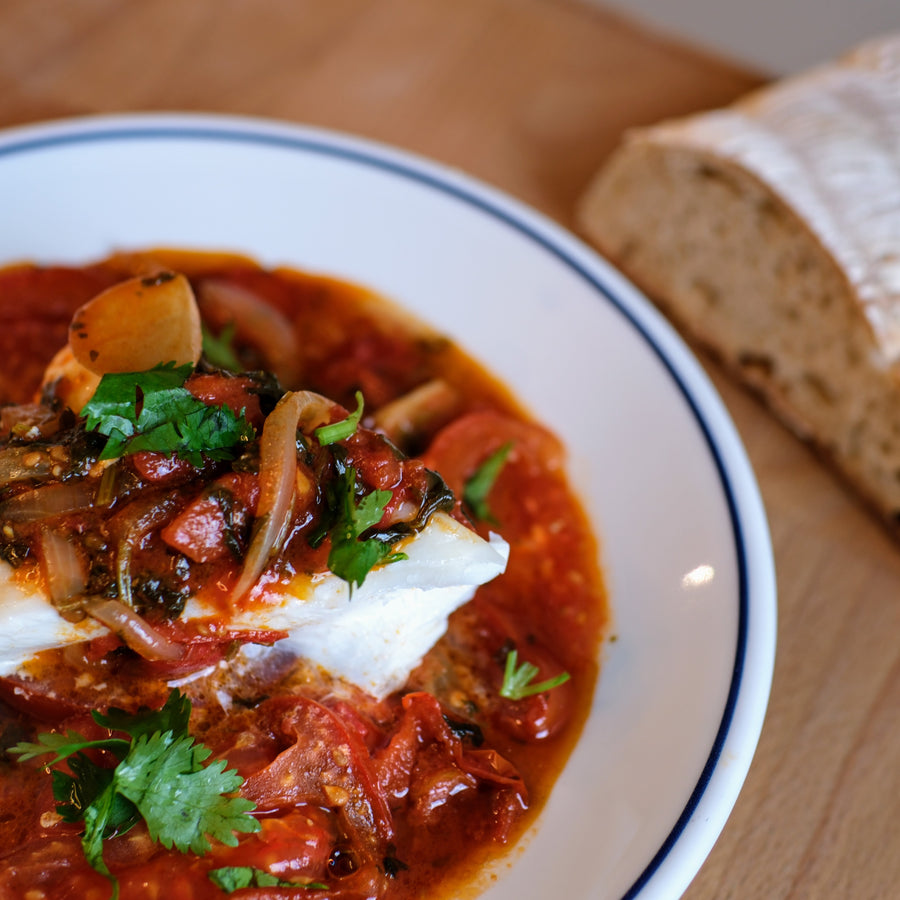 Roasted Fish With Tomatoes & Cilantro