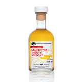California Sherry Vinegar barrel-style bottle on white background — artisanal sherry vinegar