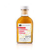 Single 8.5 fl oz bottle of California Sherry Vinegar with a yellow and red barrel-aged label.