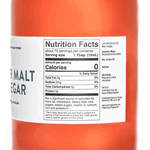 Back label of 1.1L IPA Beer Malt Vinegar, focusing on nutrition facts, ingredients & craft beer text