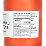 Back label of 1.1L IPA Beer Malt Vinegar, focusing on nutrition facts, ingredients & craft beer text