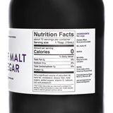 Back label of 1.1L Porter Beer Malt Vinegar showing 72 servings and Plymouth Rock flavor profile.