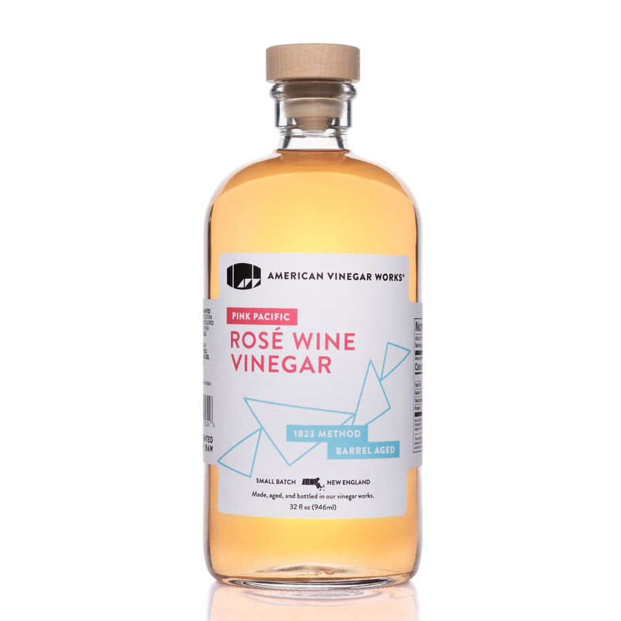 American Vinegar Works Rosé Wine Vinegar large bottle front view — craft rosé vinegar