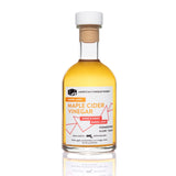 Front view of 250ml bottle of Maple Cider Vinegar with barrel-aged label on white background.
