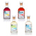Front view of Essential Kitchen Vinegars four-pack with four 8.5 oz bottles on white background