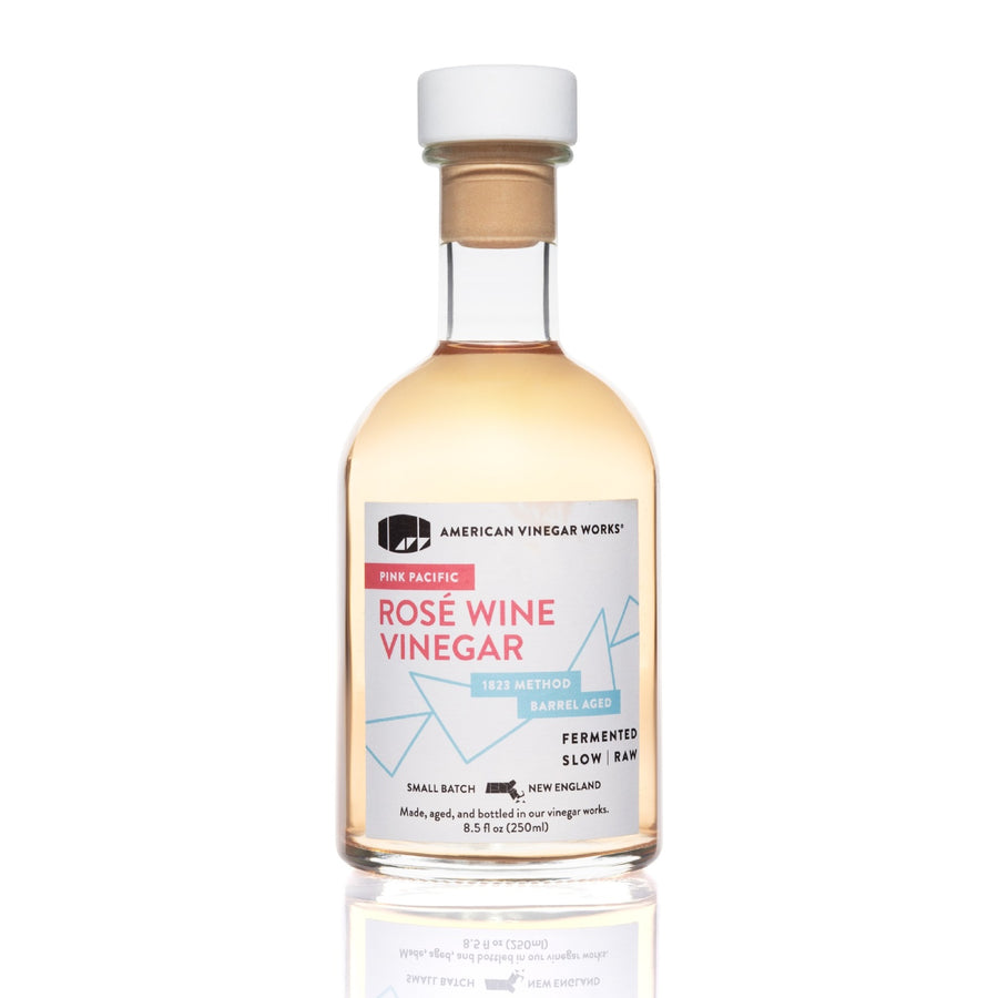 Rosé Wine Vinegar bottle front view — craft rosé wine vinegar